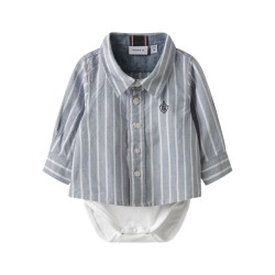 NAME IT BABY Rekid Skjorte Bodystocking - Flint Stone