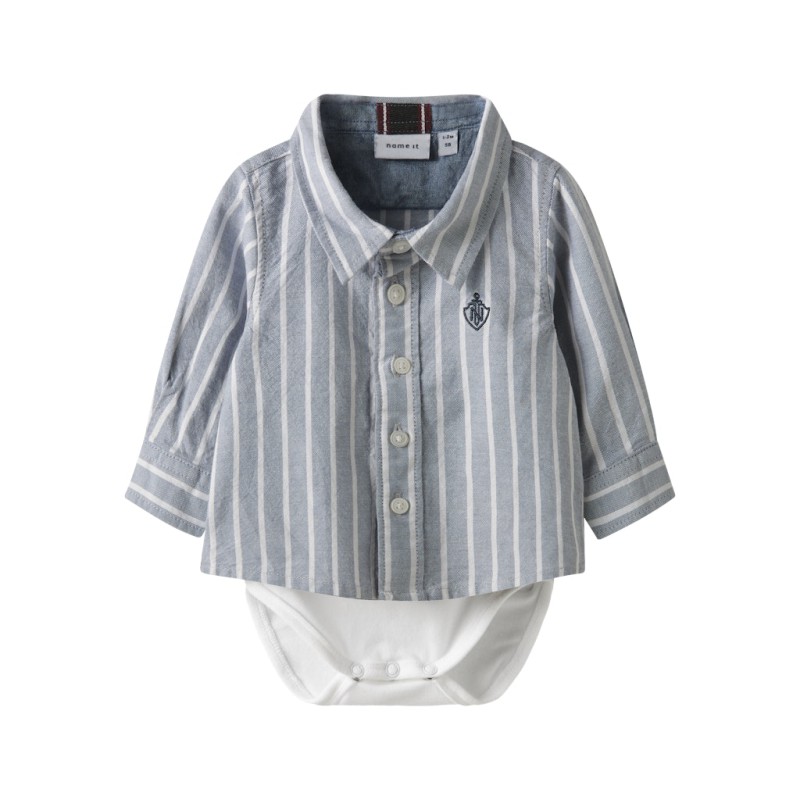 NAME IT BABY Rekid Skjorte Bodystocking - Flint Stone