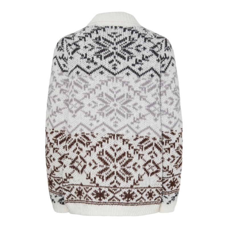 PIECES Jo L/S Strik Sweater - Cloud Dancer