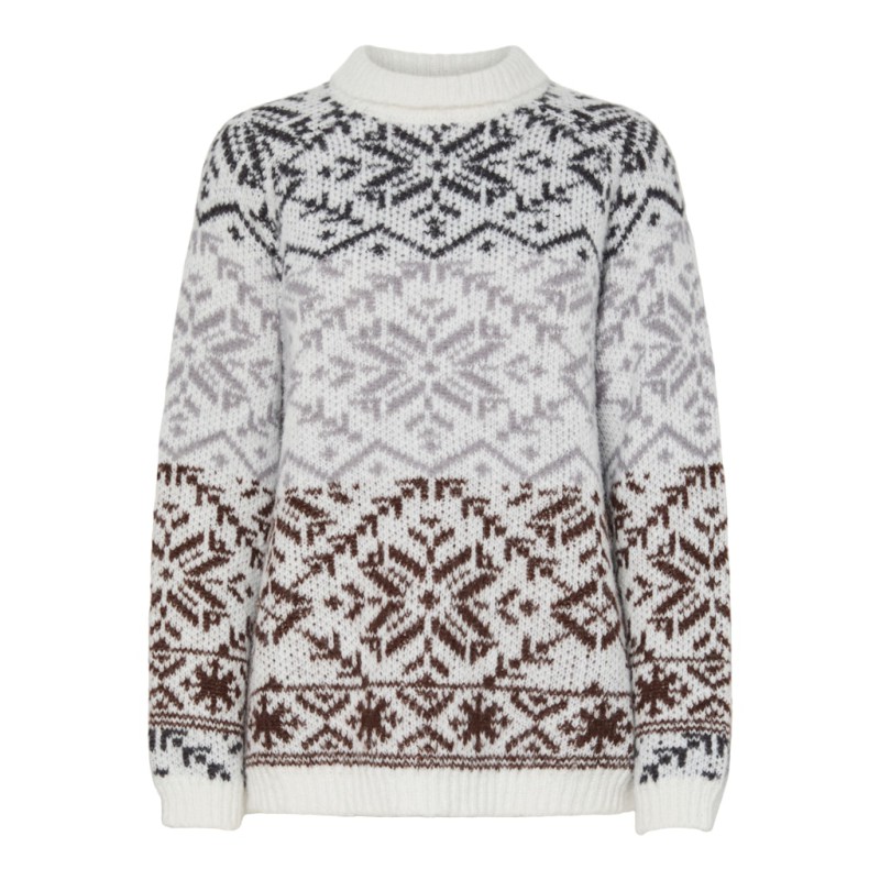 PIECES Jo L/S Strik Sweater - Cloud Dancer