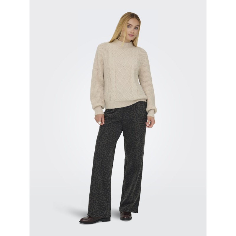 JDY Sigrid L/S Kabelstrik Sweater - Cement