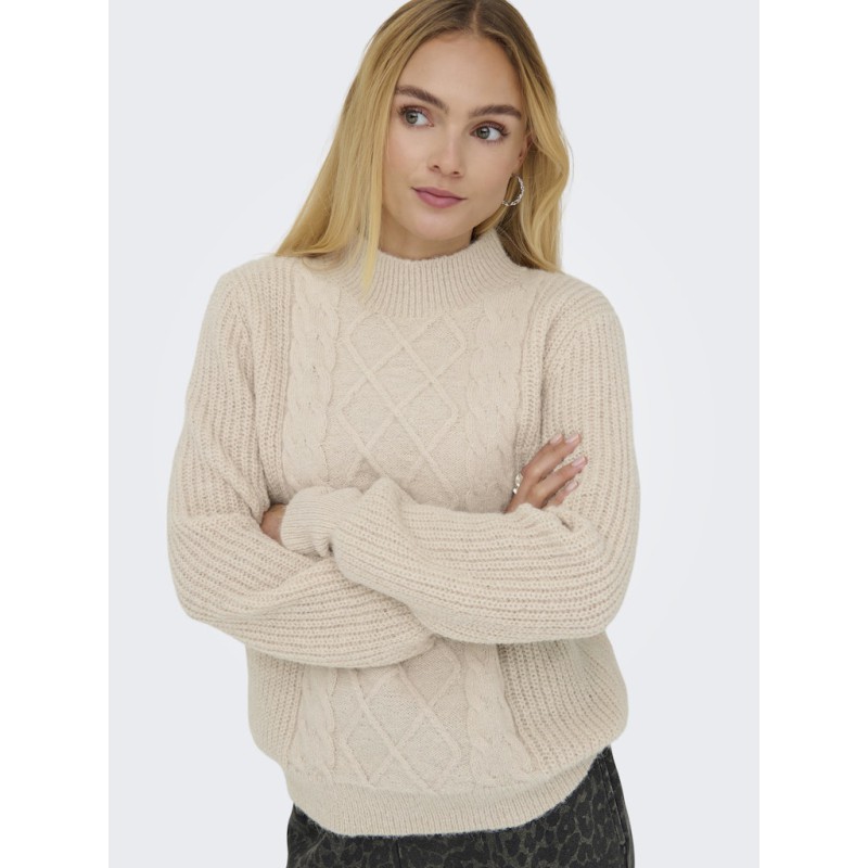 JDY Sigrid L/S Kabelstrik Sweater - Cement