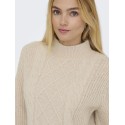 JDY Sigrid L/S Kabelstrik Sweater - Cement