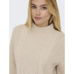 JDY Sigrid L/S Kabelstrik Sweater - Cement