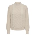 JDY Sigrid L/S Kabelstrik Sweater - Cement