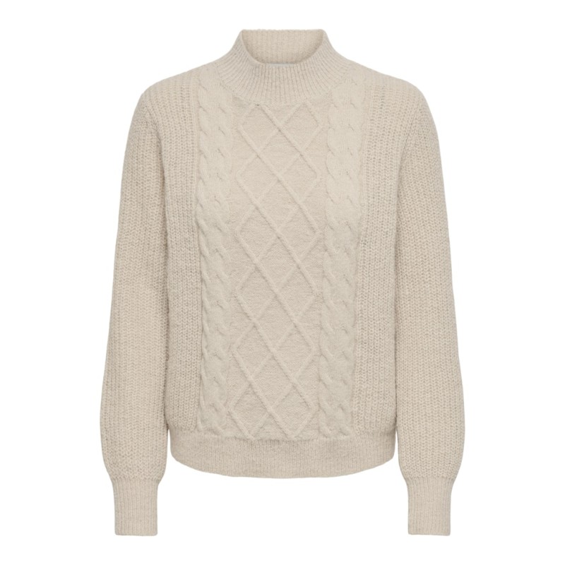 JDY Sigrid L/S Kabelstrik Sweater - Cement