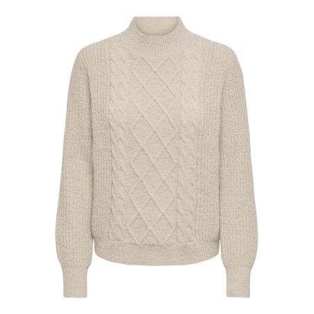 JDY Sigrid L/S Kabelstrik Sweater - Cement