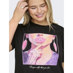 ONLY CARMAKOMA Christa T-shirt - Sort / Party Girl