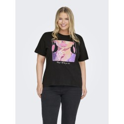 ONLY CARMAKOMA Christa T-shirt - Sort / Party Girl
