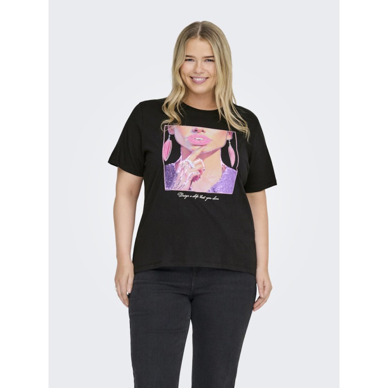 ONLY CARMAKOMA Christa T-shirt - Sort / Party Girl