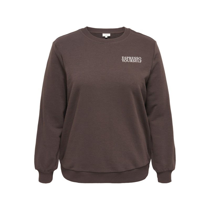ONLY CARMAKOMA Sonny Vivvi L/S Sweatshirt - Seal Brown
