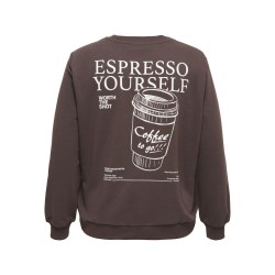 ONLY CARMAKOMA Sonny Vivvi L/S Sweatshirt - Seal Brown