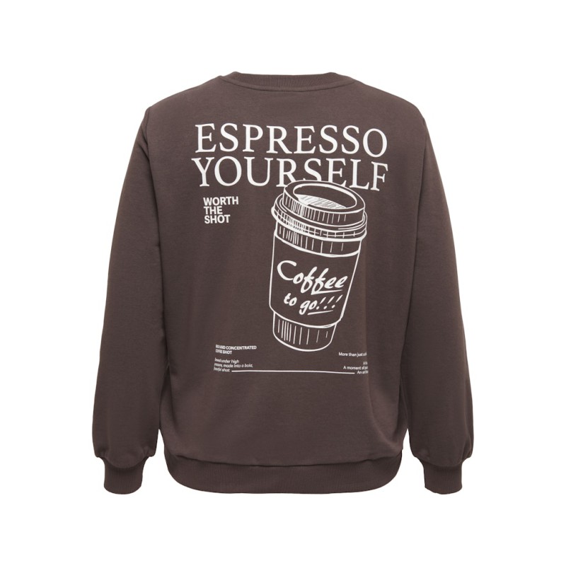 ONLY CARMAKOMA Sonny Vivvi L/S Sweatshirt - Seal Brown