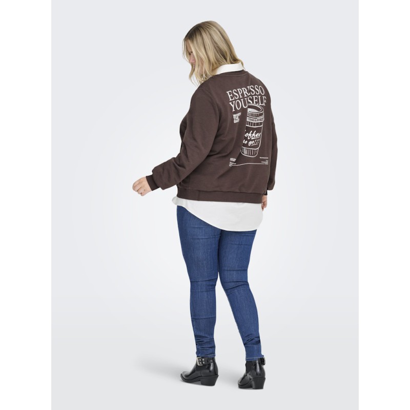 ONLY CARMAKOMA Sonny Vivvi L/S Sweatshirt - Seal Brown