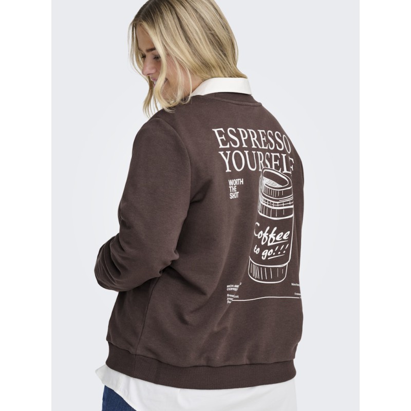 ONLY CARMAKOMA Sonny Vivvi L/S Sweatshirt - Seal Brown