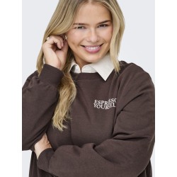 ONLY CARMAKOMA Sonny Vivvi L/S Sweatshirt - Seal Brown