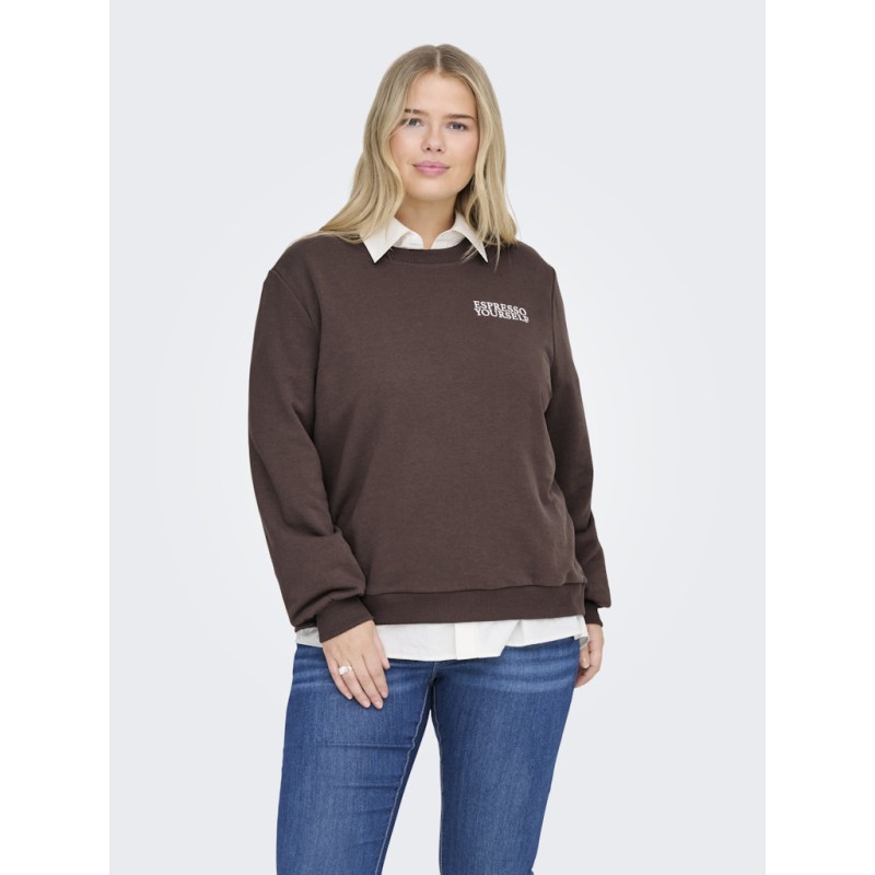 ONLY CARMAKOMA Sonny Vivvi L/S Sweatshirt - Seal Brown