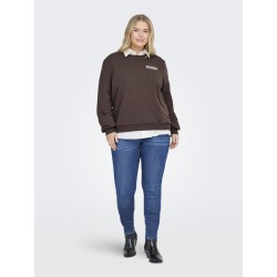 ONLY CARMAKOMA Sonny Vivvi L/S Sweatshirt - Seal Brown