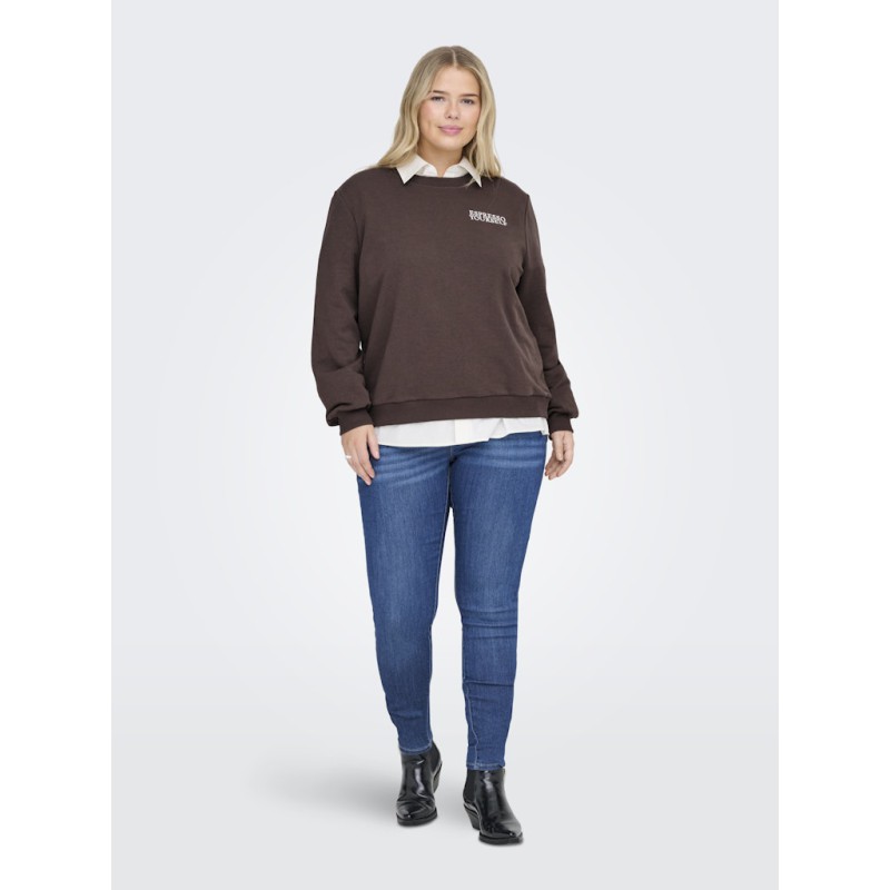 ONLY CARMAKOMA Sonny Vivvi L/S Sweatshirt - Seal Brown