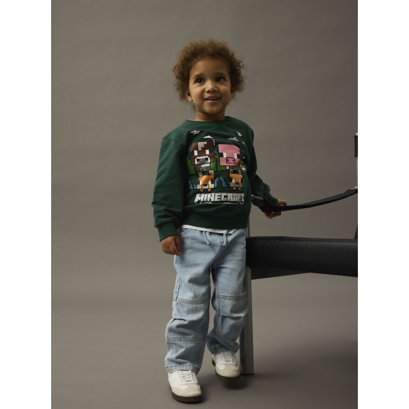 NAME IT MINI Nell Minecraft Sweatshirt - Bistro Green