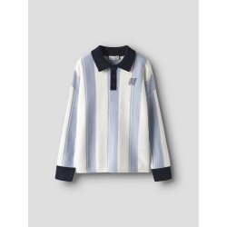 NAME IT KIDS Sima L/S Strik Polo - Kentucky Blue