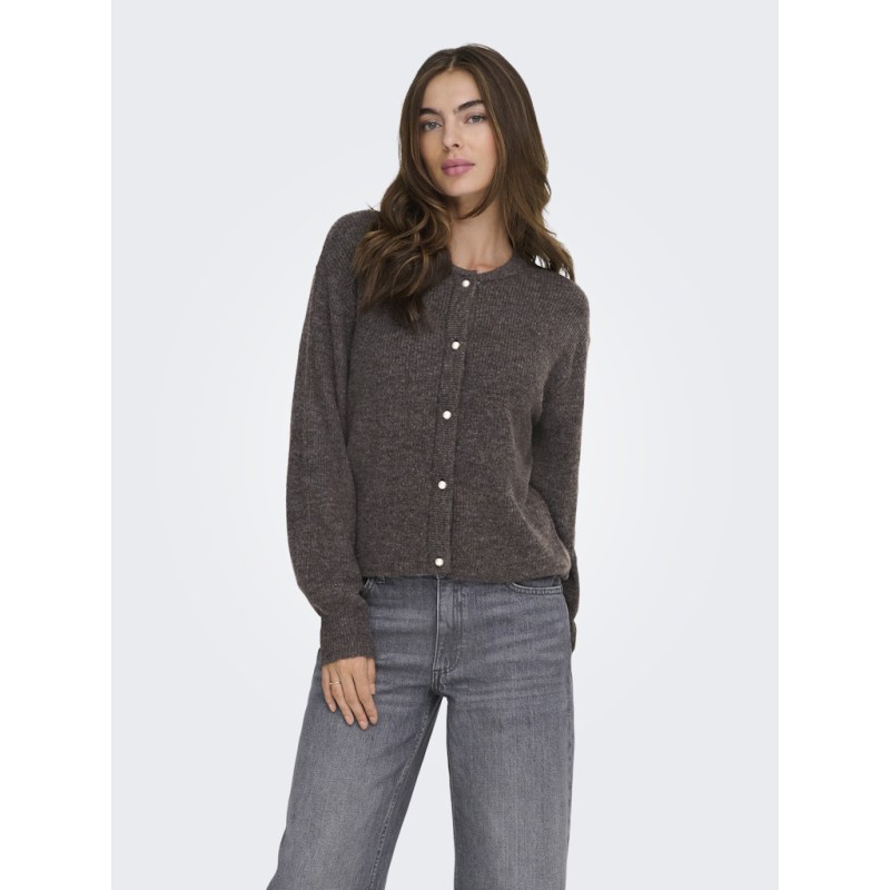 JDY Lumi L/S Strik Cardigan - Bracken / Melange