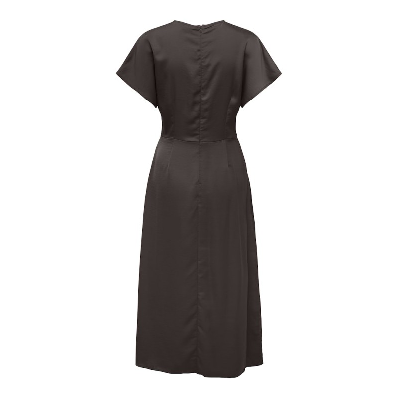 JDY Urba S/S Satin Kjole - Chocolate Torte