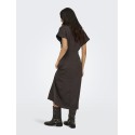 JDY Urba S/S Satin Kjole - Chocolate Torte