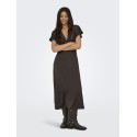 JDY Urba S/S Satin Kjole - Chocolate Torte