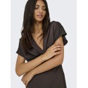 JDY Urba S/S Satin Kjole - Chocolate Torte