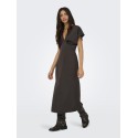 JDY Urba S/S Satin Kjole - Chocolate Torte