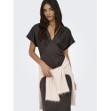 JDY Urba S/S Satin Kjole - Chocolate Torte