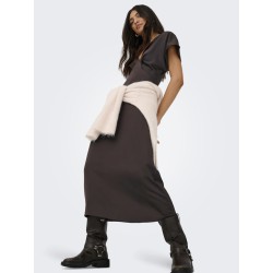 JDY Urba S/S Satin Kjole - Chocolate Torte