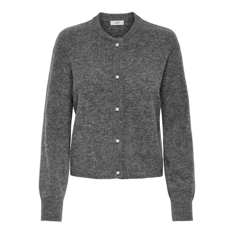 JDY Lumi L/S Strik Cardigan - Dark Grey Melange