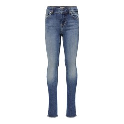 KIDS ONLY Blush Skinny Raw Jeans - Medium Blue Denim