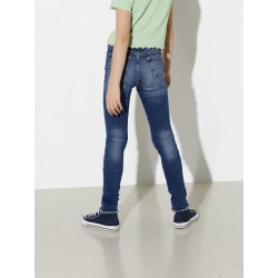 KIDS ONLY Blush Skinny Raw Jeans - Medium Blue Denim
