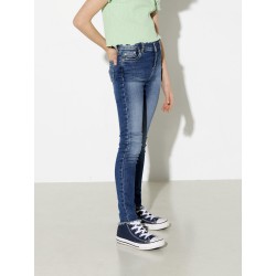 KIDS ONLY Blush Skinny Raw Jeans - Medium Blue Denim