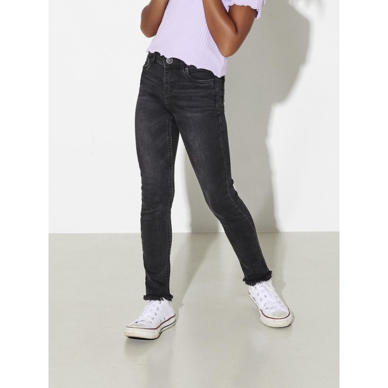 KIDS ONLY Blush Skinny Raw Jeans - Sort Denim