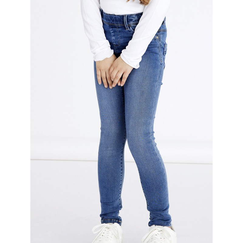 NAME IT Kids Polly Denim Leggings - Medium Blue Denim