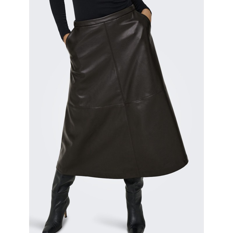 ONLY Gulv Imiteret Læder Nederdel - Mole