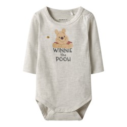 NAME IT BABY Nola Pooh L/S Bodystocking - Peyote Melange