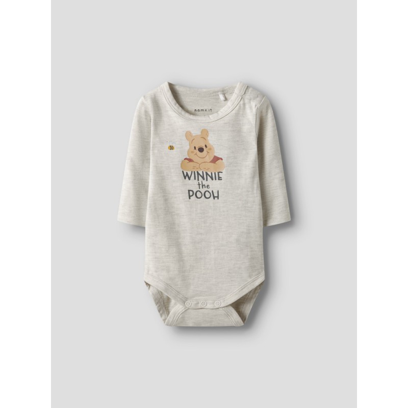 NAME IT BABY Nola Pooh L/S Bodystocking - Peyote Melange