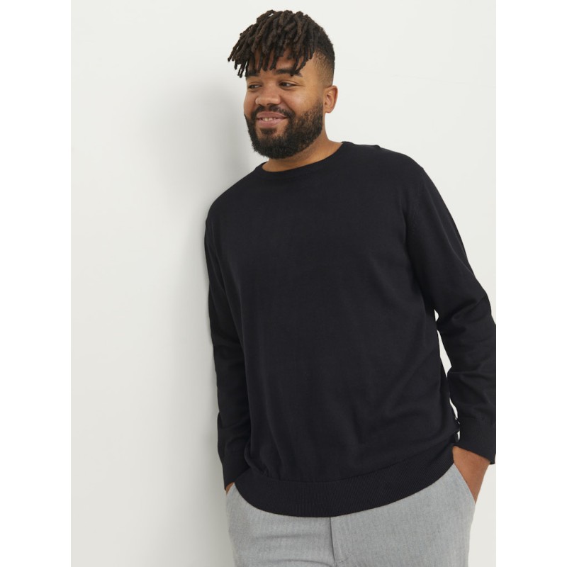 JACK & JONES Plus Basic Strik Sweater - Sort