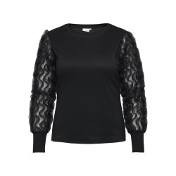 ONLY CARMAKOMA Mira L/S Bluse - Sort