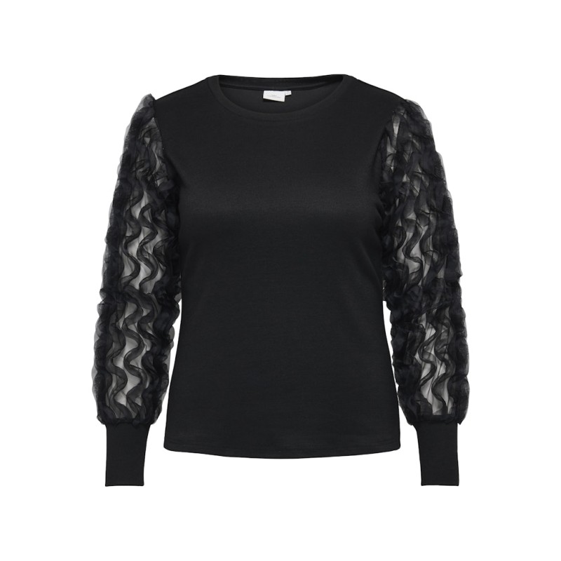 ONLY CARMAKOMA Mira L/S Bluse - Sort