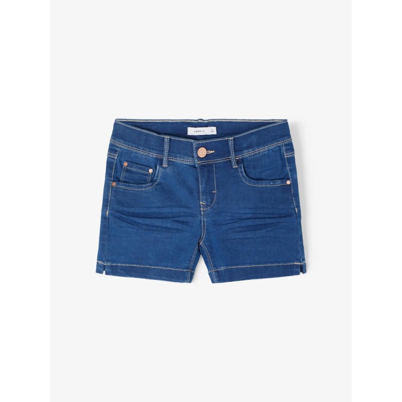 NAME IT Kids Salli Denim Tindy Slim Shorts - Medium Blue Denim