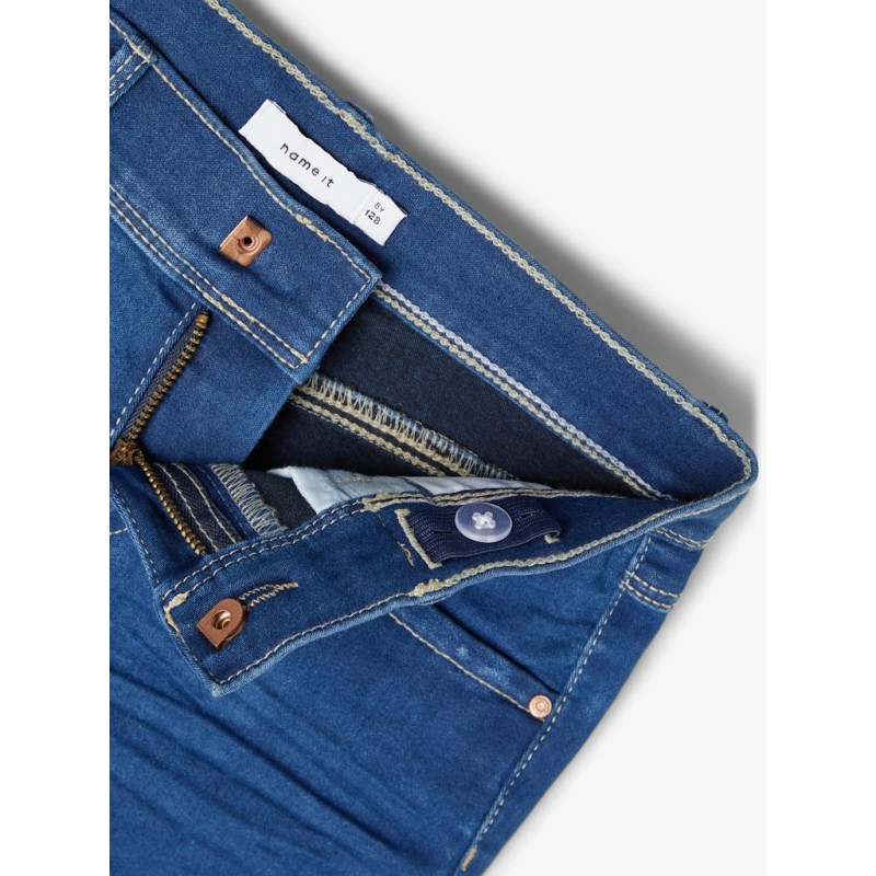 NAME IT Kids Salli Denim Tindy Slim Shorts - Medium Blue Denim