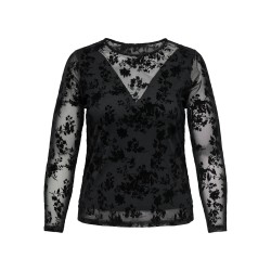 ONLY CARMAKOMA Elodie L/S Bluse - Sort