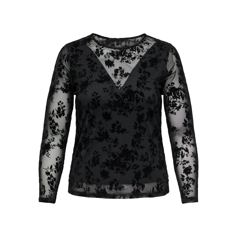 ONLY CARMAKOMA Elodie L/S Bluse - Sort