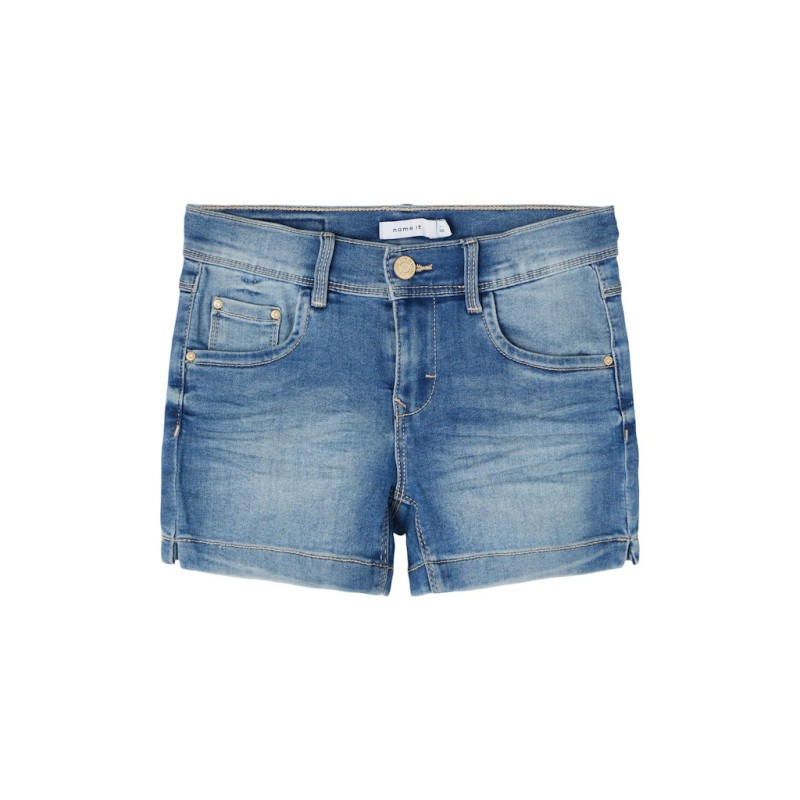 NAME IT Kids Salli Denim Tindy Slim Shorts - Light Blue Denim